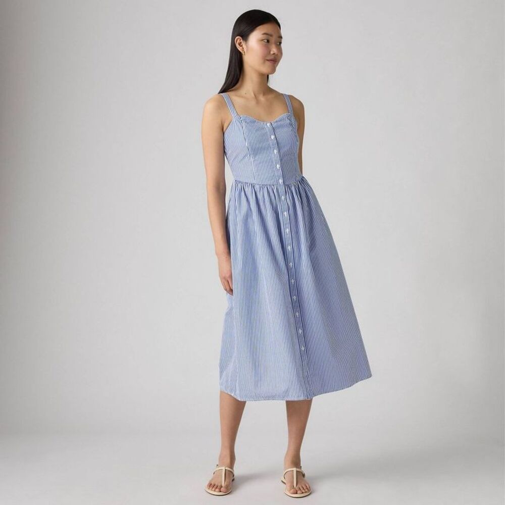 Levi's - Women's Adore Midi Dress - Chambray Stripe Chambray Stripe - Picture 3 of 3